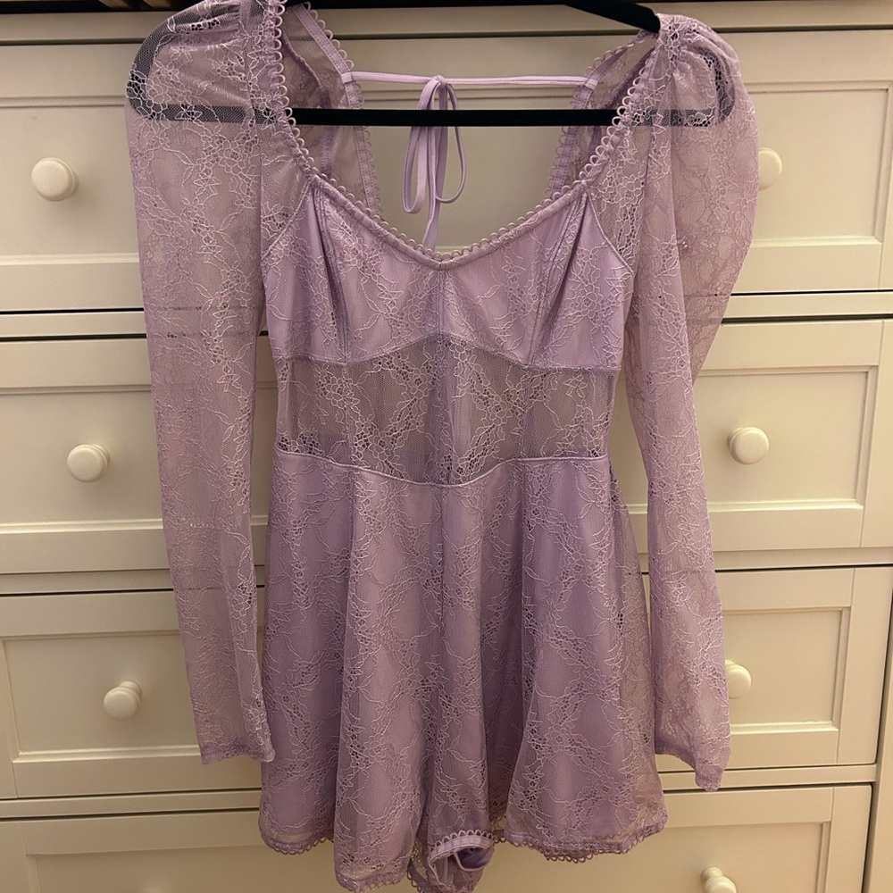 Purple lace romper from Urban Outfitters